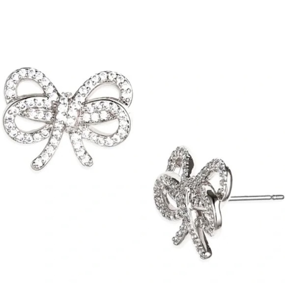Kate Spade Silver Bow Earrings - Picture 2 of 6